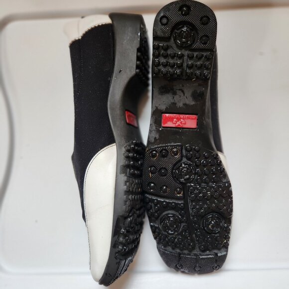 Women’s Golf Shoes — Walter Genuin —(Black/White with Grey Stripes) — - Picture 5 of 6